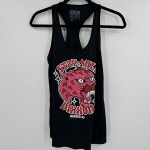 Dixxon Flannel Co Tank Top Womens Small‎ Black Stay Wild Panther Graphic Shirt